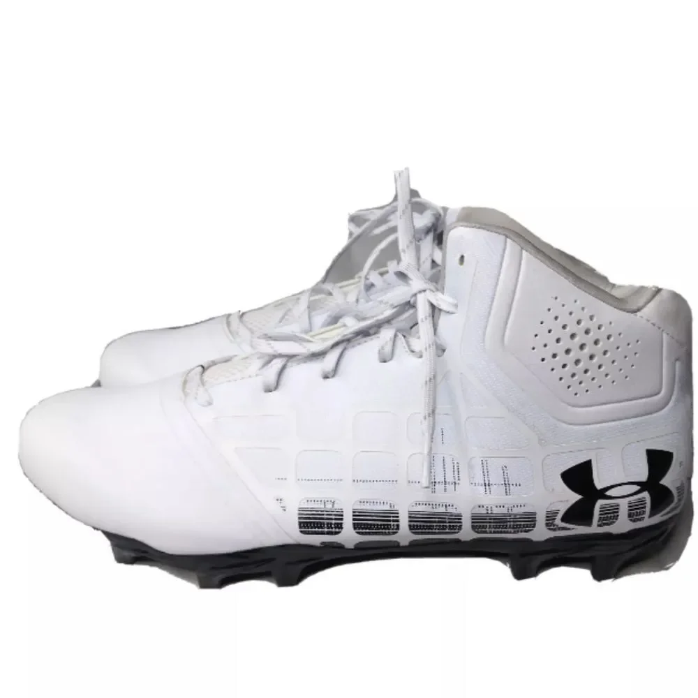 Under Armour Banshee Ripshot Mid Men Lacrosse Cleats Shoes Size 13 White MC